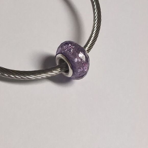 Purple Sparkly Charm for Pandora Style Bracelet - Picture 4 of 4